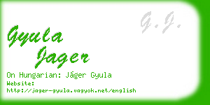 gyula jager business card
