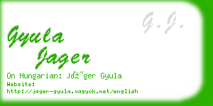 gyula jager business card